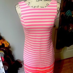 Lilly Pulitzer Eden Shift Dress Neon Pink Stripe XS